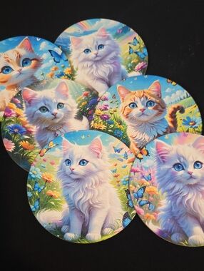 Cat Coasters - Set of 6